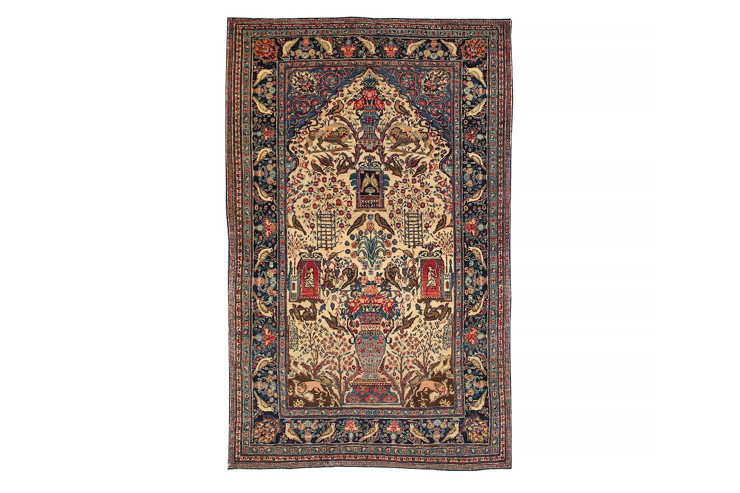 A VERY FINE TEHERAN PRAYER RUG, NORTH PERSIA approx: 7ft.6in. x 4ft.8in.(228cm. x 142cm.) Very