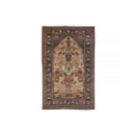 A VERY FINE TEHERAN PRAYER RUG, NORTH PERSIA approx: 7ft.6in. x 4ft.8in.(228cm. x 142cm.) Very