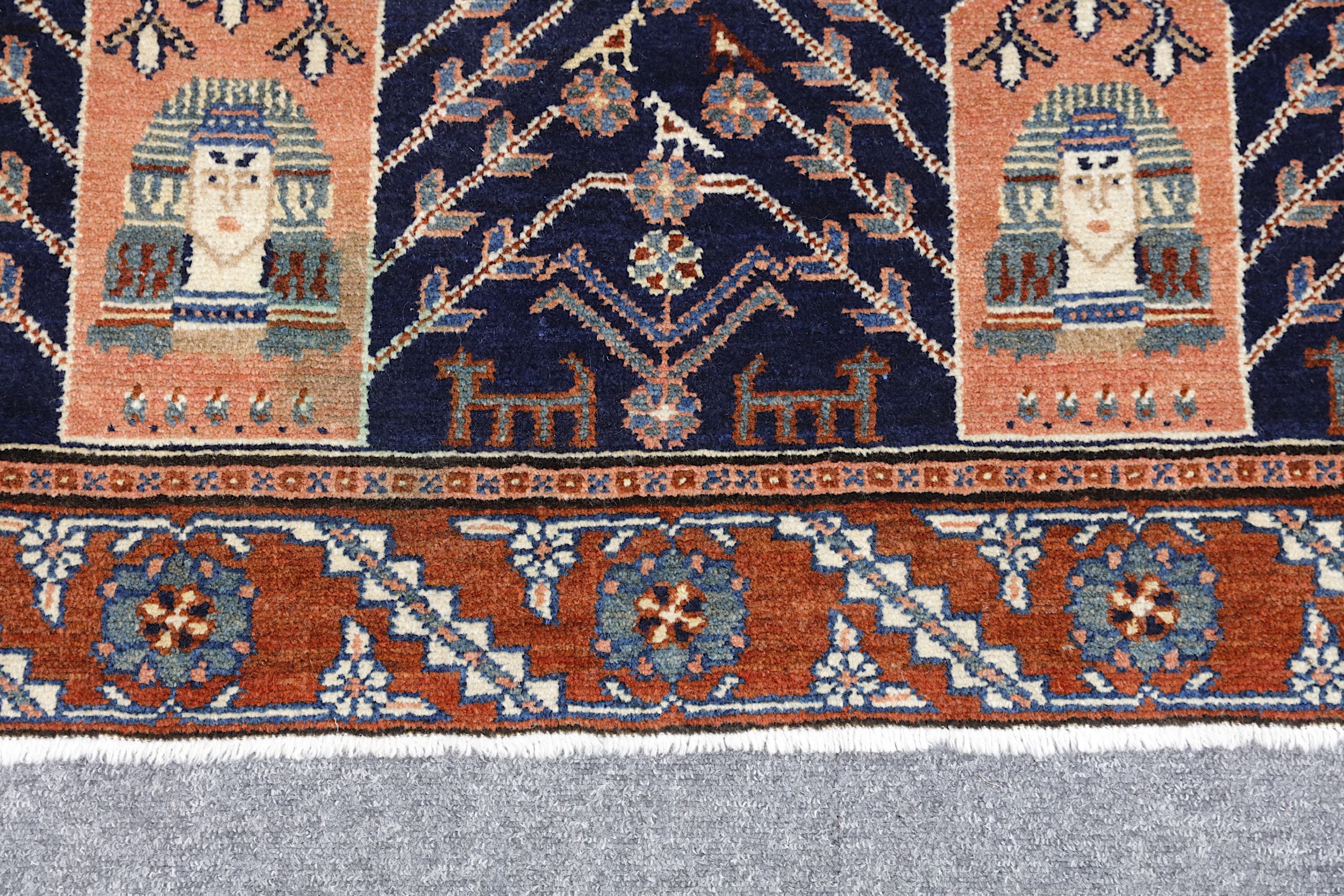 AN UNUSUAL BAKHTIARI RUG, WEST PERSIA approx: 6ft.6in. x 4ft.3in.(198cm. x 130cm.) The field with - Image 3 of 5
