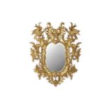 AN 18TH CENTURY STYLE ROCOCO GILTWOOD MIRROR