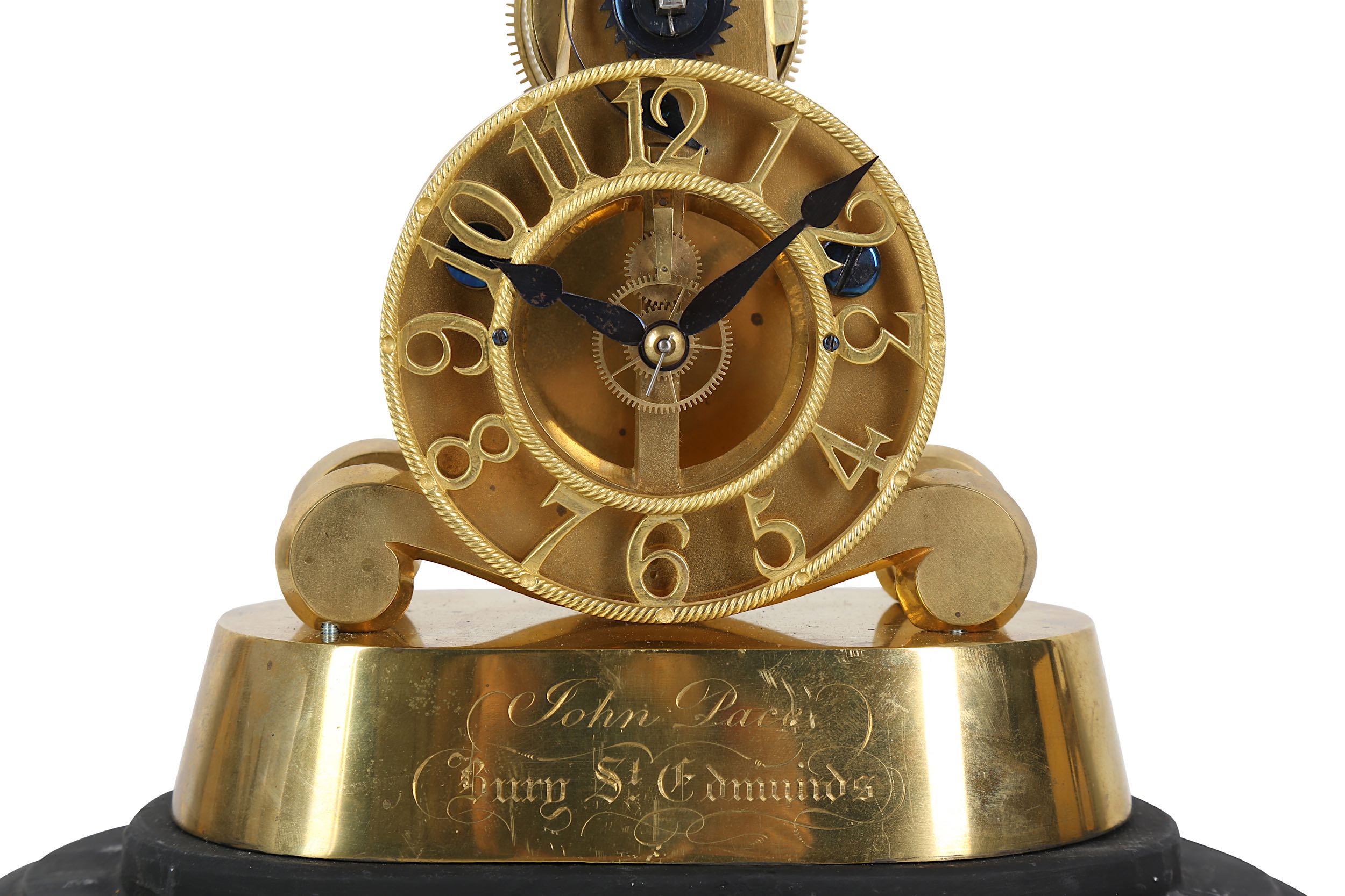 A RARE SKELETON CLOCK OF TWO WEEK DURATION BY JOHN PACE - Image 6 of 9