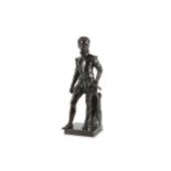 AFTER BARON FRANCOIS JOSEPH BOSIO (FRENCH, 1768-1845): A LATE 19TH CENTURY BRONZE FIGURE OF THE YOUN