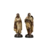JEAN JULES SALMSON (FRENCH, 1823-1902): A PAIR OF COLD PAINTED BRONZE FIGURES OF ARABS, 'LA POR