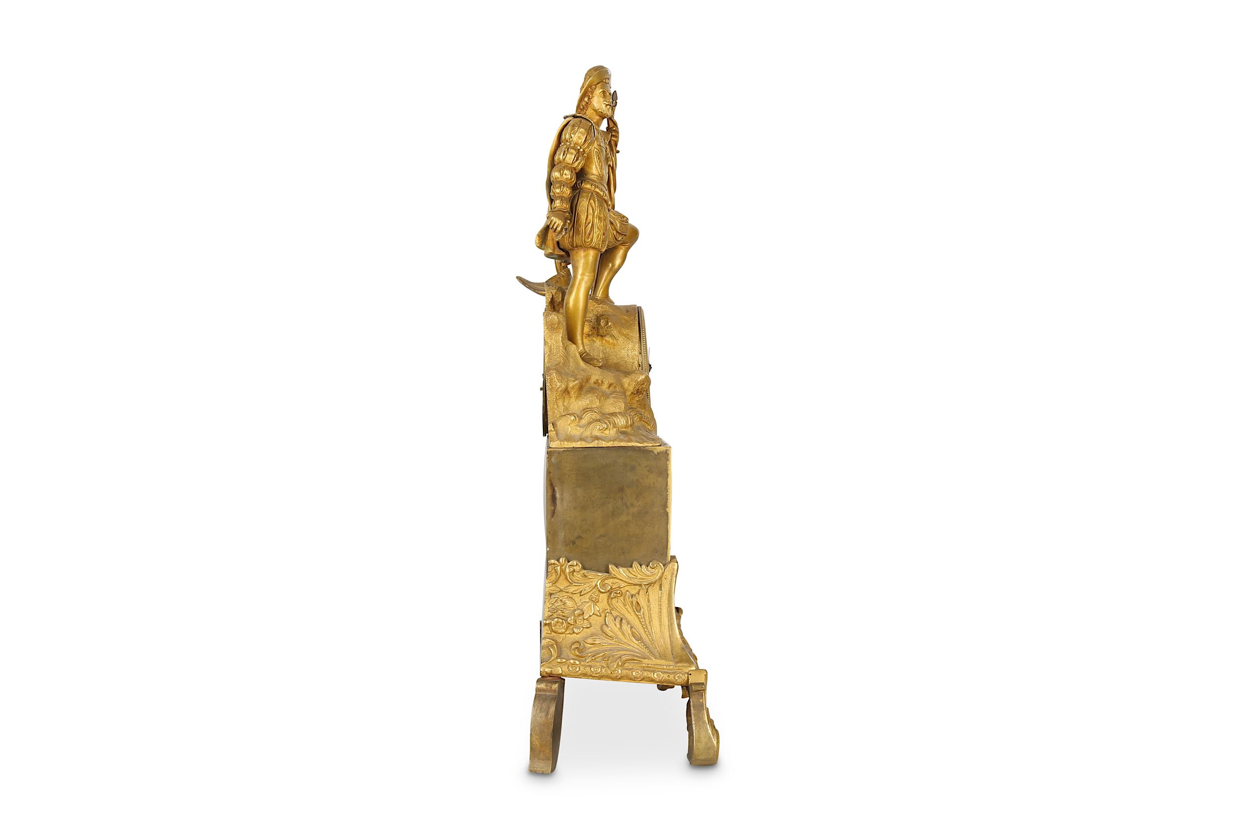 A SECOND QUARTER 19TH CENTURY FRENCH GILT BRONZE MANTEL CLOCK BY RAINGO FRERES, PARIS - Image 7 of 7