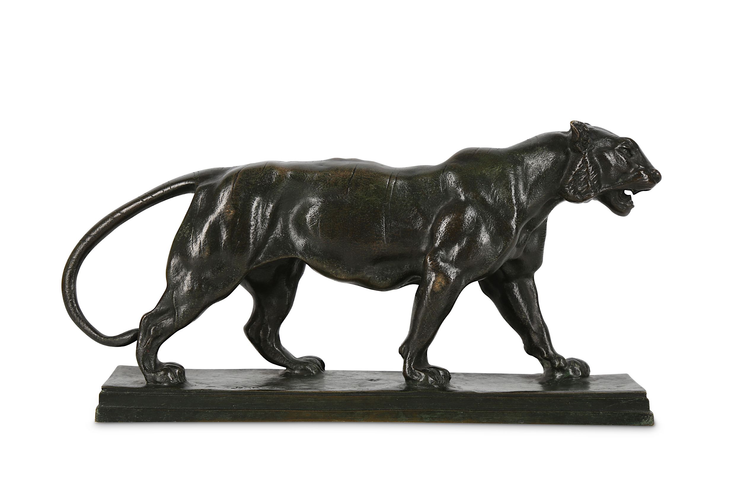 ANTOINE LOUIS BARYE (FRENCH, 1795-1875): TIGRE MARCHANT