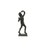 AFTER THE ANTIQUE: A SMALL LATE 19TH CENTURY NEAPOLITAN BRONZE OF THE DANCING FAUN OF POMPEII