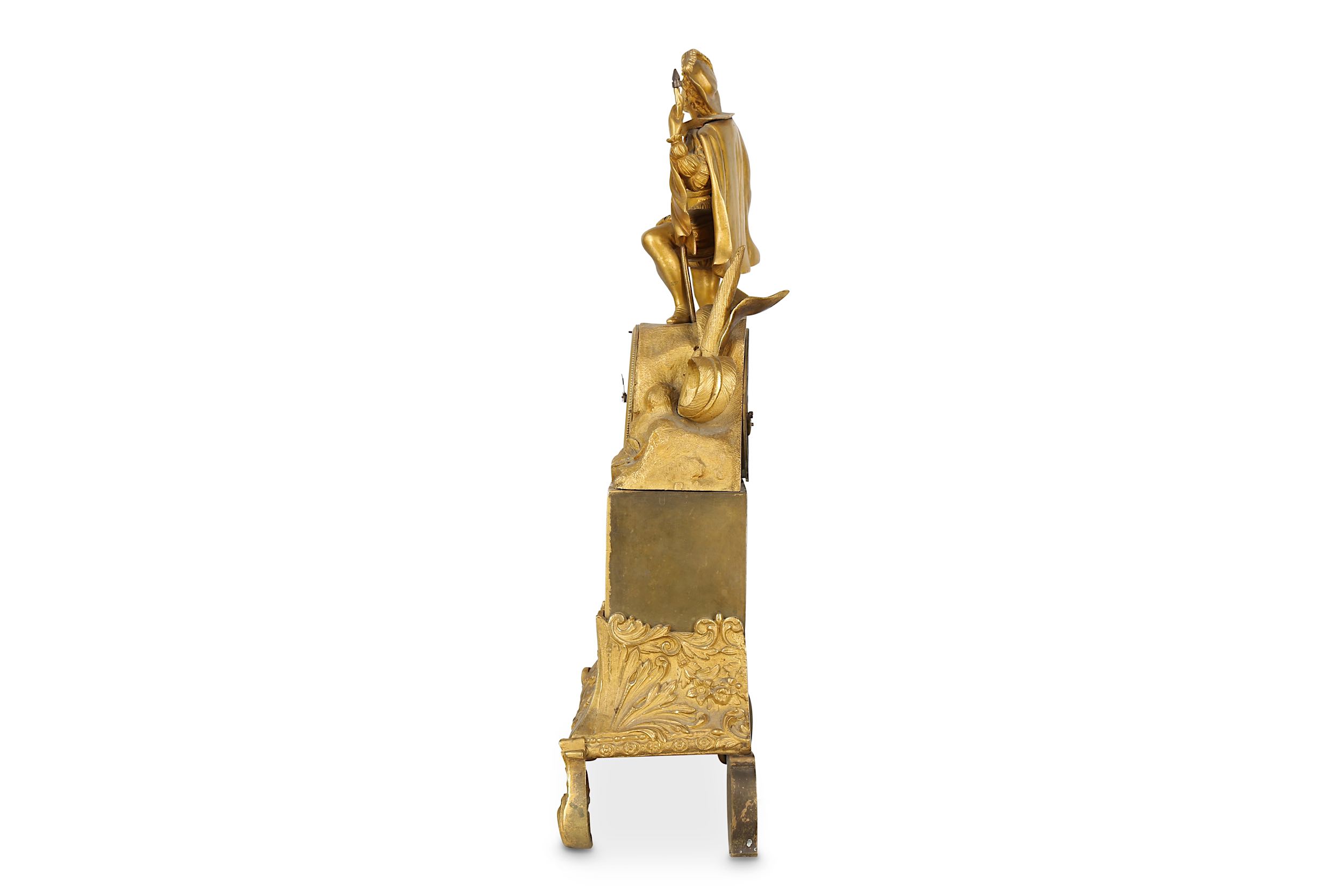 A SECOND QUARTER 19TH CENTURY FRENCH GILT BRONZE MANTEL CLOCK BY RAINGO FRERES, PARIS - Image 5 of 7