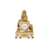 A LATE 19TH CENTURY FRENCH MANTEL CLOCK 'THE LOVELORN MAIDEN'