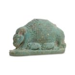 A LARGE EGYPTIAN AMULET OF THE GODDESS NUT Ptolemaic Period, Circa 332 - 32 B.C. Of bright blue