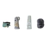 A GROUP OF EGYPTIAN FRIT AMULETS Late Period, Circa 664 - 332 B.C. and later Including a bright blue