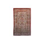 AN ANTIQUE VERY FINE SILK KASHAN RUG, CENTRAL PERS