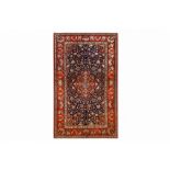 A VERY FINE PART SILK KASHAN DABIR RUG, CENTRAL PE