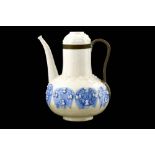 A SAFAVID BLUE AND WHITE GOMBROON POTTERY EWER Ira