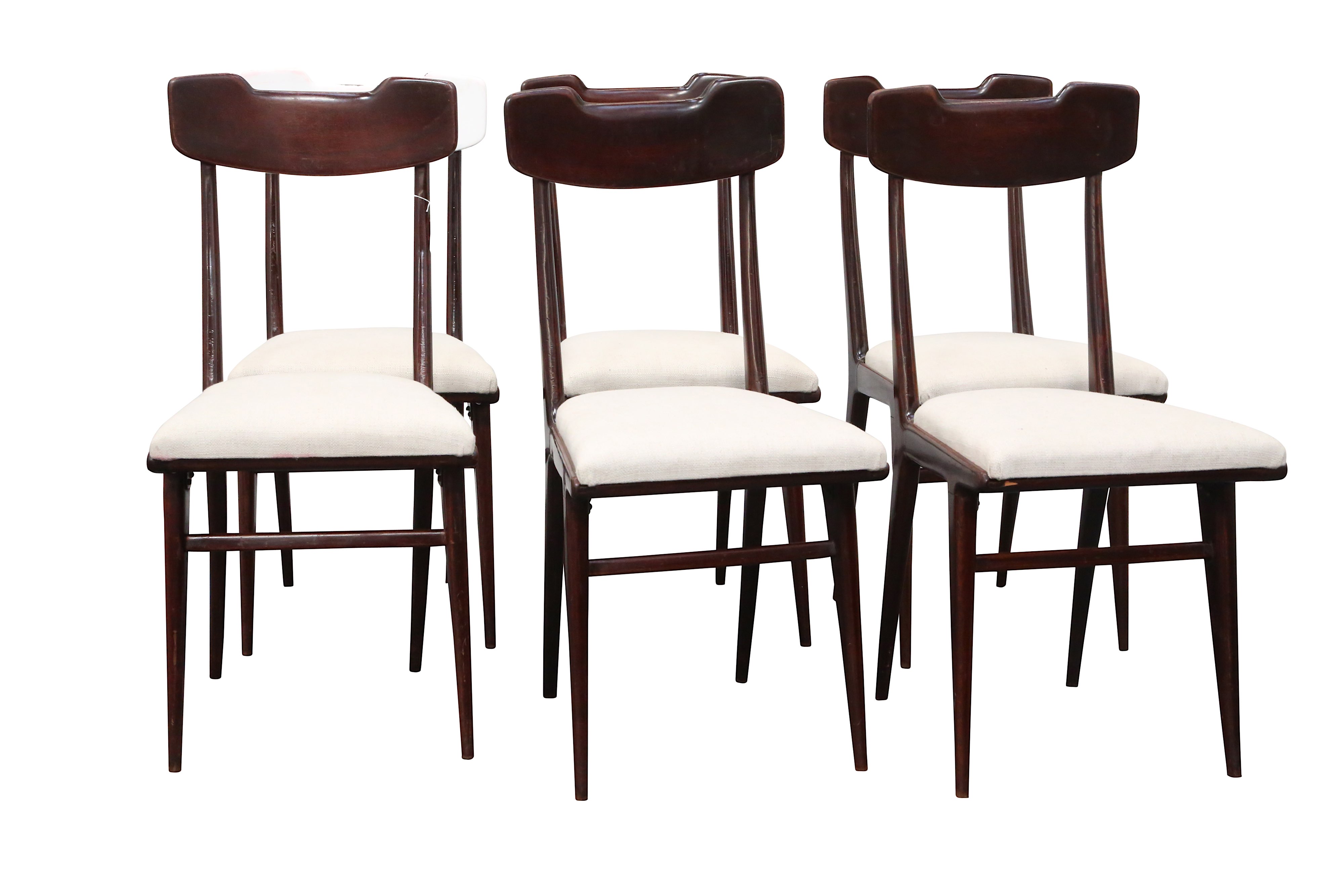 ATTRIBUTED TO CARLO DI CARLI, A set of six dining chairs, Italy 1950s - Image 2 of 2