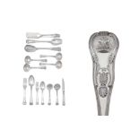 An important and unique George IV sterling silver private die table service of flatware / canteen, t