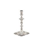 Prince of Wales - A George II sterling silver candlestick, London 1750 by Thomas Heming (reg. 12th J