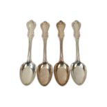 A set of four Victorian sterling silver tablespoons, London 1843 by William Eaton