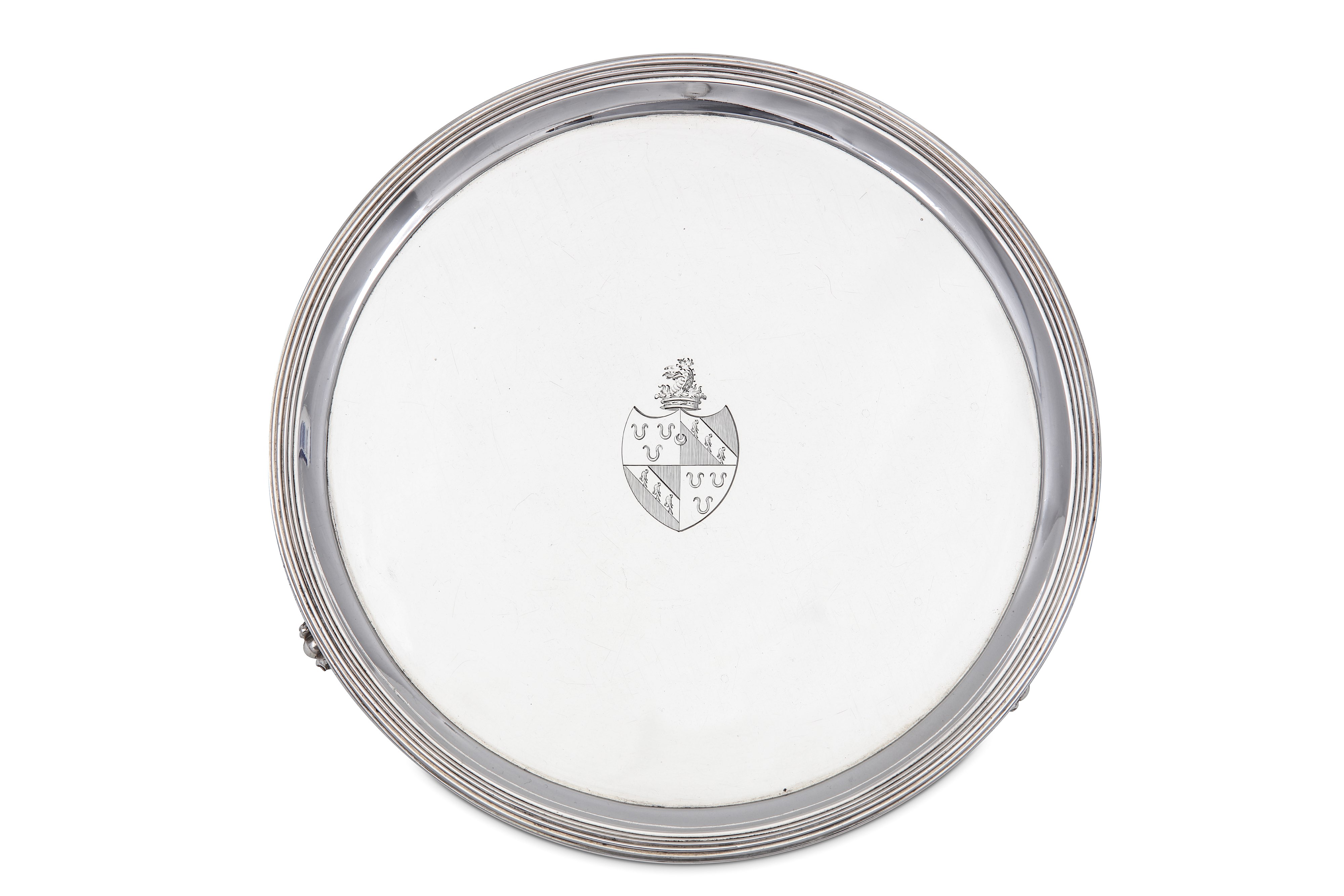 A George III sterling silver salver, London 1795 by Timothy Renou (reg. 11th Feb 1792)