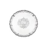 A rare George II Irish sterling silver salver, Dublin 1731 by William Williamson I (active 1715-38)