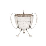 Masonic interest – a George V sterling silver three-handled cup, Sheffield 1908, by Walker & Hall