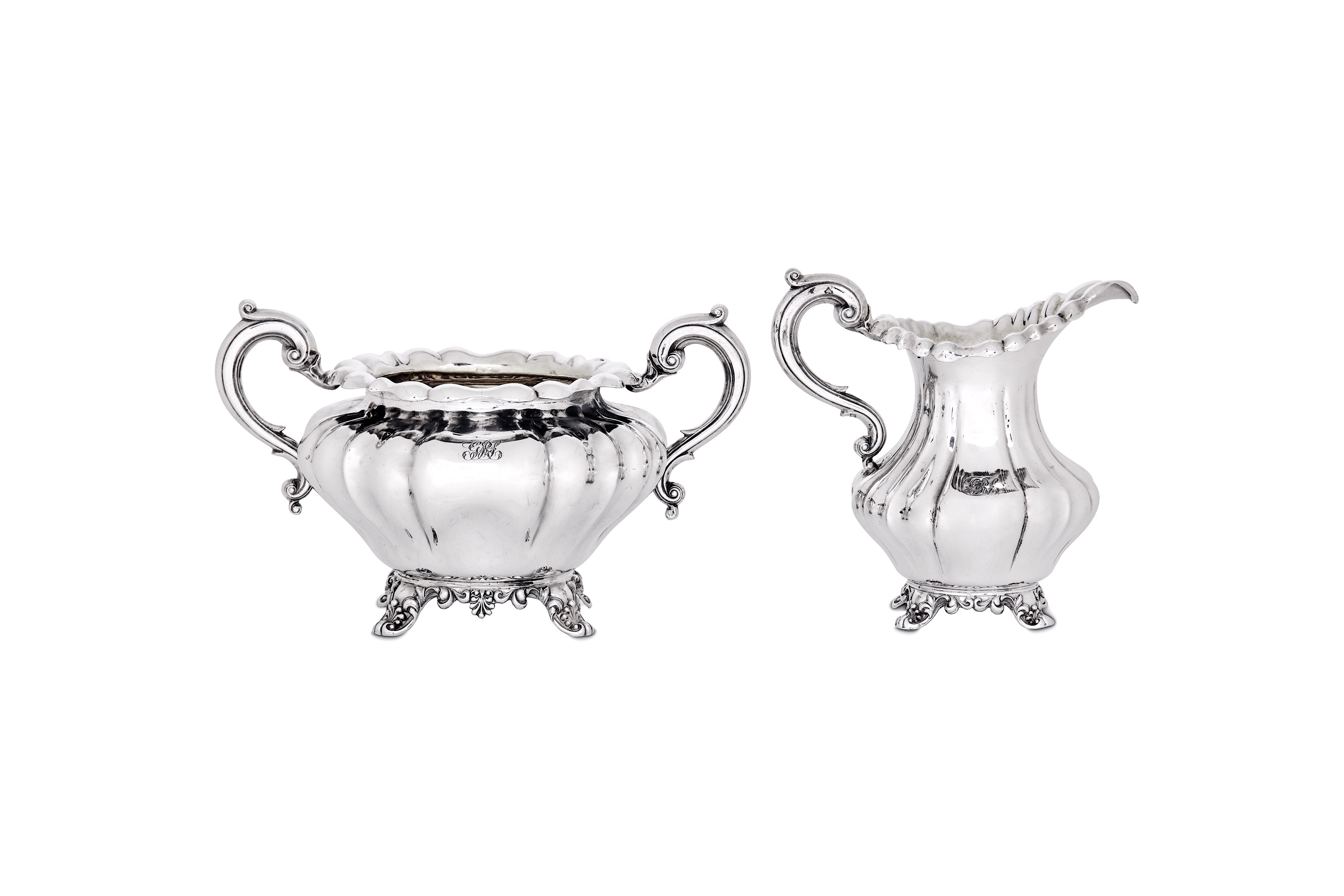 An early Victorian sterling silver three-piece tea service, London 1837 by John James Keith (reg. Ma - Image 2 of 8