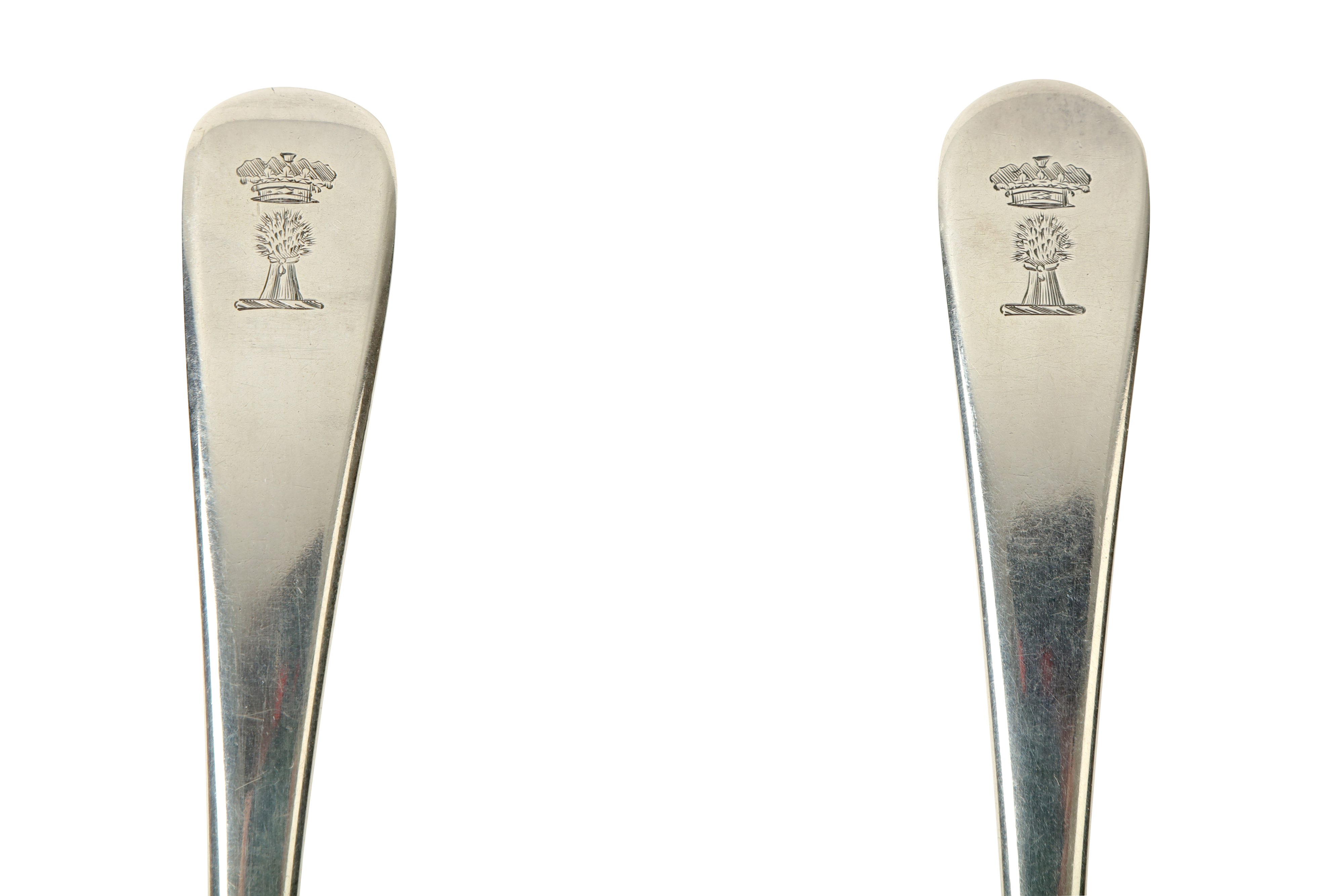 Duke of Buckingham and Chandos - A matched pair of George III sterling silver sauce ladles, one Lond - Image 2 of 3