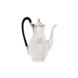 A George III sterling silver coffee pot, London 1795 by John Schofield (reg. 13th Jan 1778)