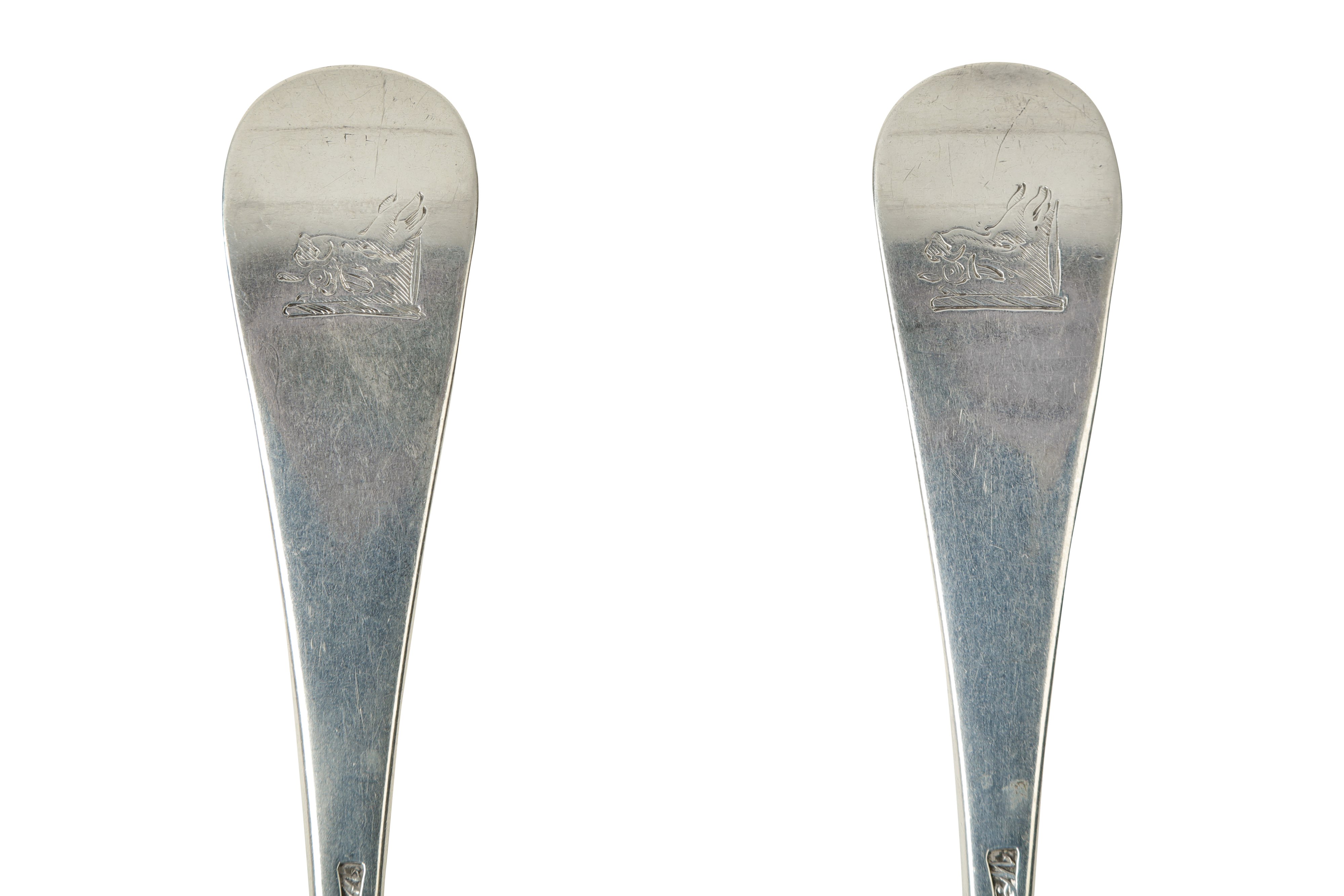 A pair of George II sterling silver sauce ladles, London 1759 by William Turner - Image 3 of 4