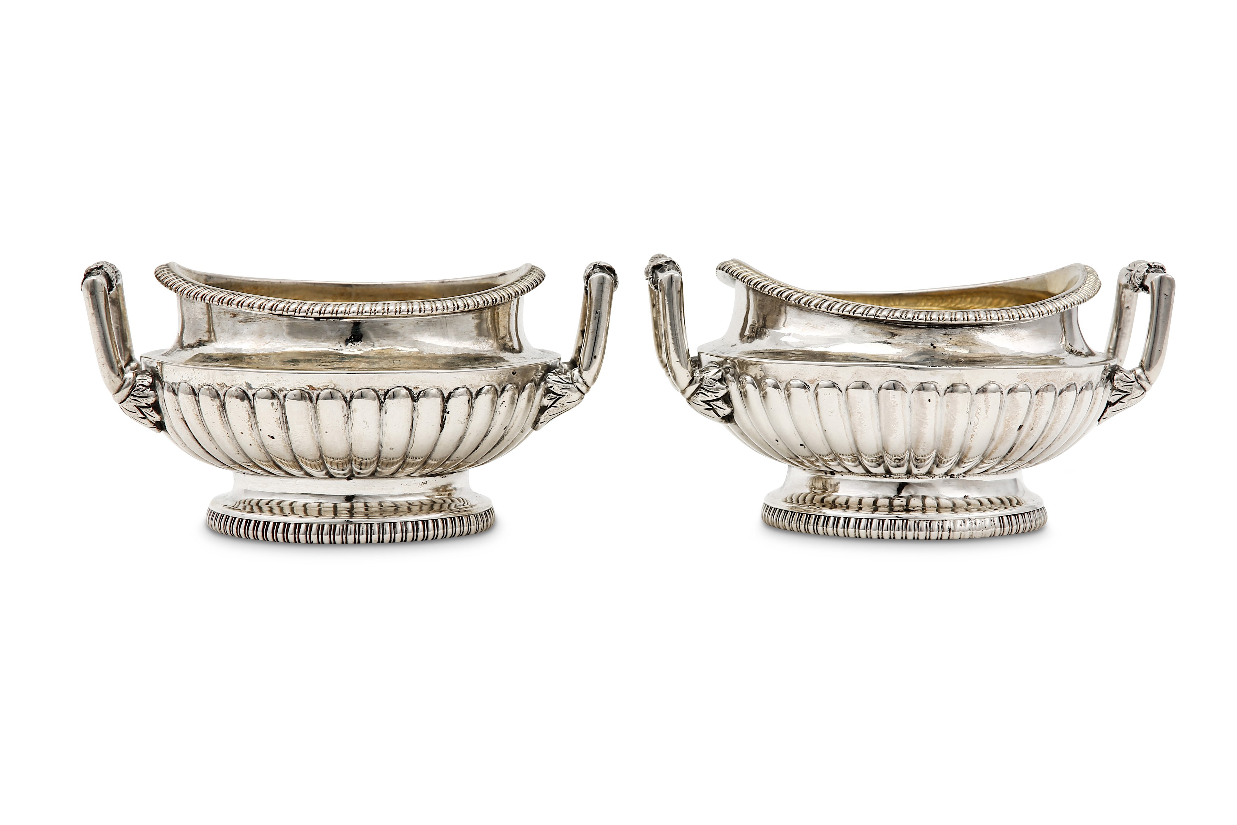 A pair of George III sterling silver twin handled salts, London 1806 by Daniel Pontifex (reg. Sep 17 - Image 2 of 3