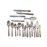 A Danish sterling silver flatware sample setting, by George Jensen