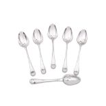 A set of six George III sterling silver tablespoons, London 1779 by John Lambe