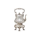 A mid-Victorian silver plated (EPNS) kettle on stand, Birmingham 1849 by Elkington & Co