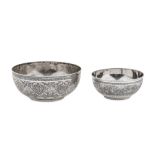 An mid- 20th century Iranian unmarked silver bowl, circa 1960 probably Isfahan