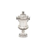 A heavy George II sterling silver condiment or sugar vase, London 1751 by Peter Archambo II & Peter
