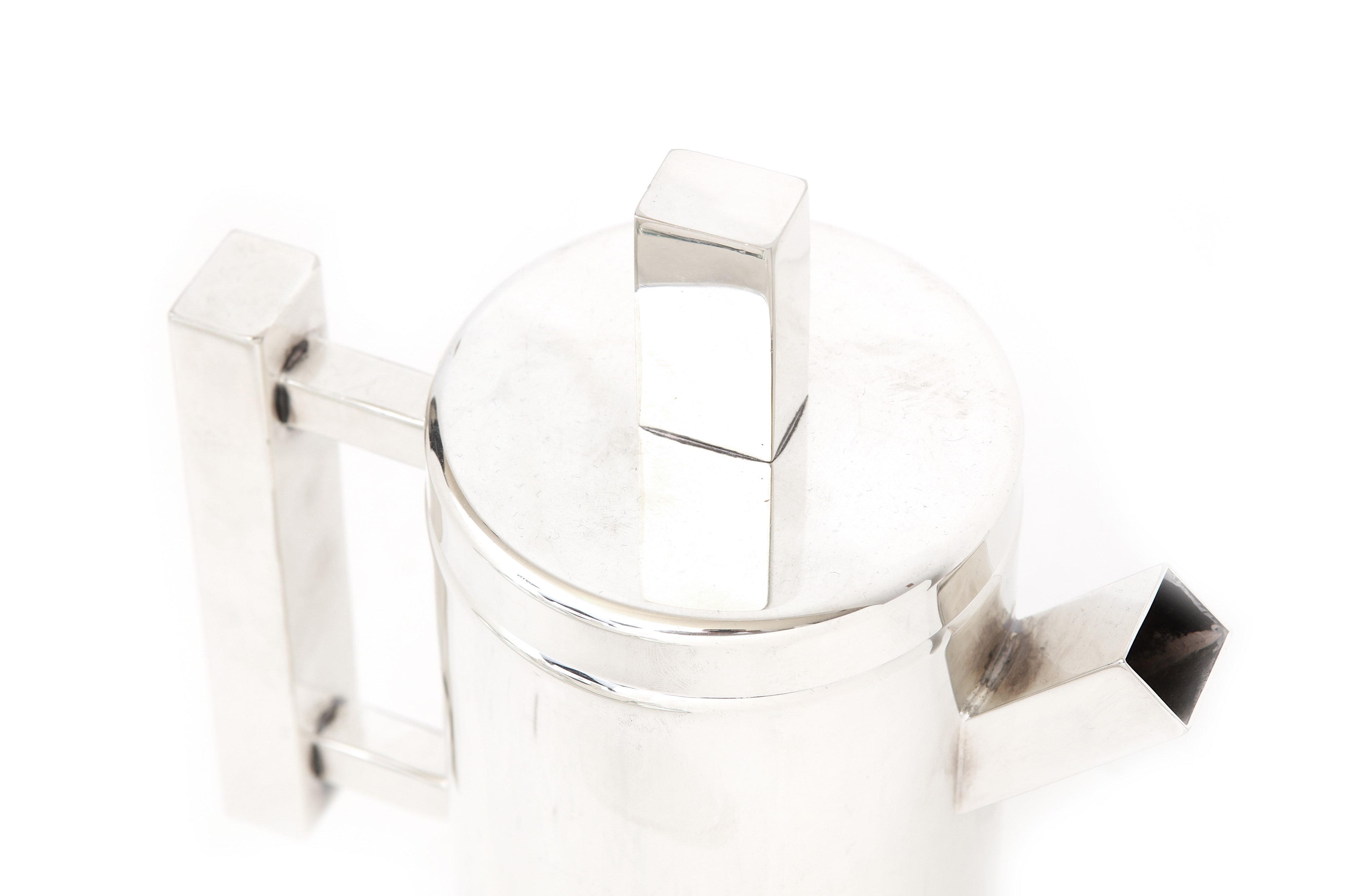 A mid-20th century Italian silver plated (EPNS) modernist four-piece tea and coffee service on tray, - Image 2 of 6