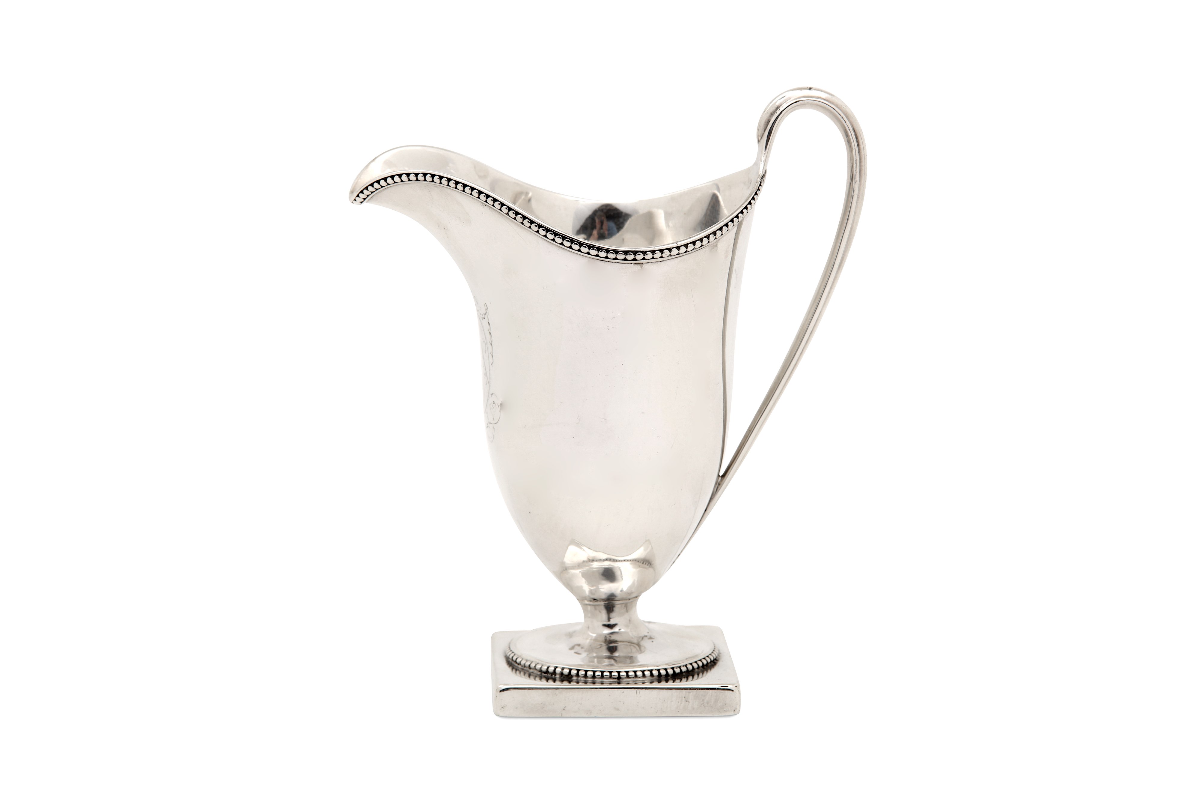 A George III sterling silver helmet cream jug, London 1779 by John Wakelin & William Taylor (reg. 25 - Image 2 of 5