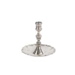 A Continental silver chamberstick, marked with maker’s mark JSH only, possibly 18th century Italian