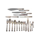 A 20th century Danish sterling silver sample place setting, by Georg Jensen