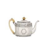 An interesting George III sterling silver teapot, London 1798 by Samuel Godbehere & Edward Wigan (fi