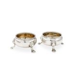 A pair of George II Scottish sterling silver salts, Edinburgh 1741 attributed to Laurence Oliphant (