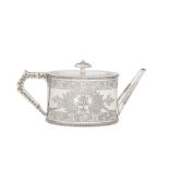 A Victorian sterling silver teapot, London 1874 by Alexander Macrae