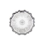 A George II sterling silver salver, London 1736 by Francis Nelme (reg. 20th March 1723)