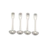Duke of Leinster - A set of four George IV Irish sterling silver toddy or cream ladles, Dublin 1825