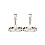 A pair of Austrian 13 loth (812 standard) silver candlesticks, mark rubbed Vienna 1798 (?) maker’s m