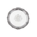 A George III sterling silver salver, London 1810 by Paul Storr (1771-1844, first reg. 12th Jan 1793)