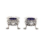 A pair of Victorian sterling silver salts, London 1840 by George Frederick Pinnell (reg. 27th Sep 18