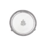 A George III sterling silver salver, London 1818 by Robert Garrard (reg. 11th Aug 1802)