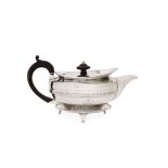 A George III Scottish sterling silver teapot on stand, Edinburgh 1802 by George McHattie and George
