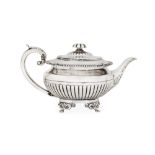 A rare George IV sterling silver teapot, London 1824 by William Eley II and William Fearn (Grimwade