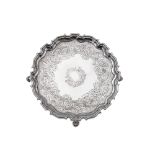 A George II sterling silver salver, London 1735 by George Hindmarsh (this mark reg. 6th July 1731)